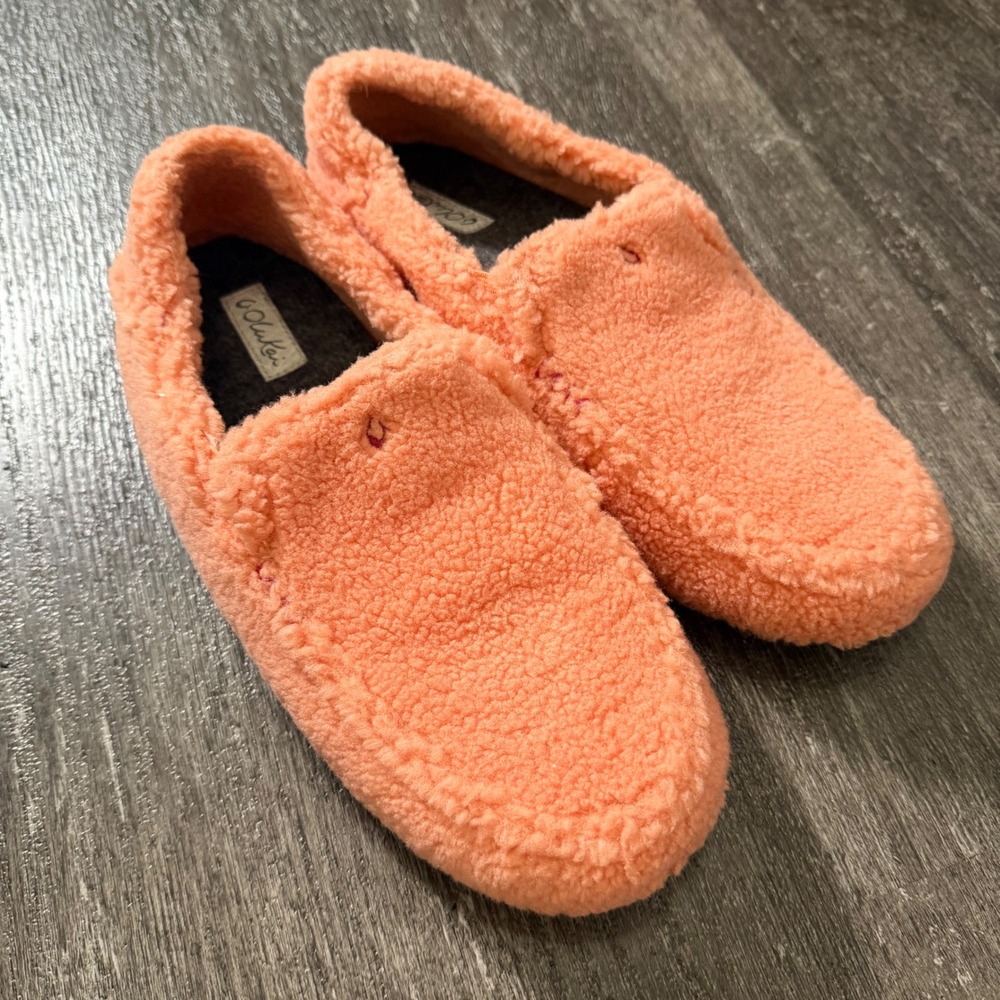 OluKai Nohea Heu Slipper Womens 11 Peach Faux Fur Shearling Loafer 20459-GUGU
